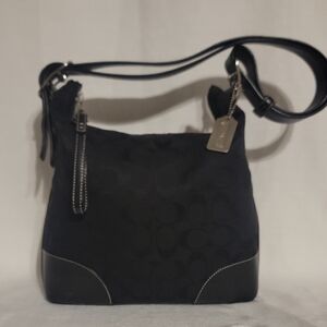 Coach Black and Silver Shoulder Bag